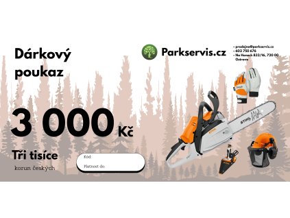 Dárkový poukaz v hodnotě 3000Kč