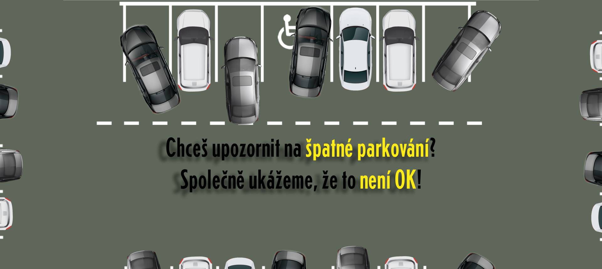 Obrázek špatně zaparkovaných aut