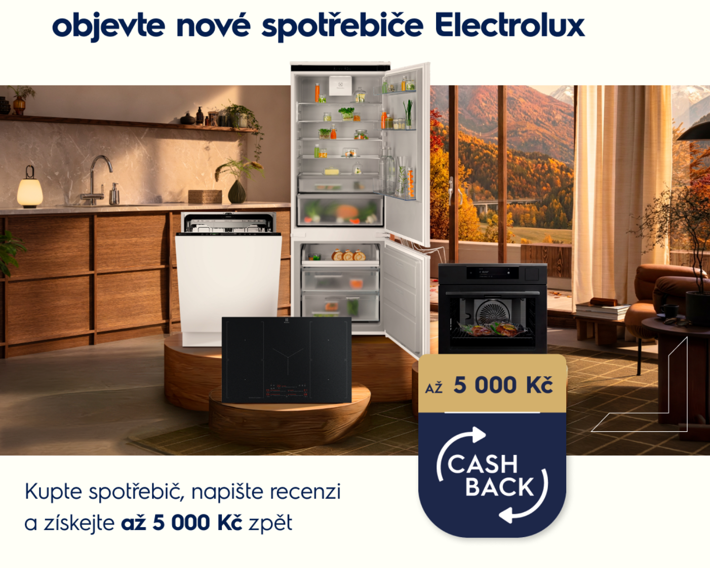 Electrolux Cashback 2026 – získejte až 5 000 Kč zpět