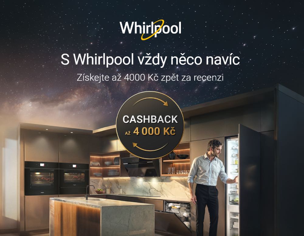 Získejte cashback až 4 000 Kč za recenzi vybraných spotřebičů Whirlpool