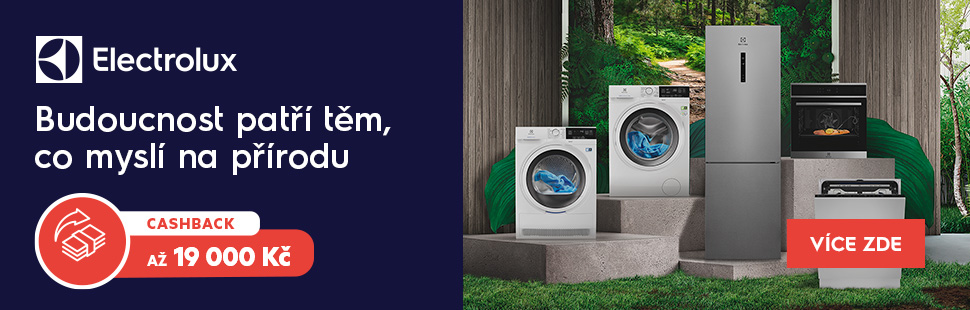 Electrolux - kupte od 1.5. do 30.6.2023 domácí spotřebiče a získejte CASHBACK až 19 000 Kč