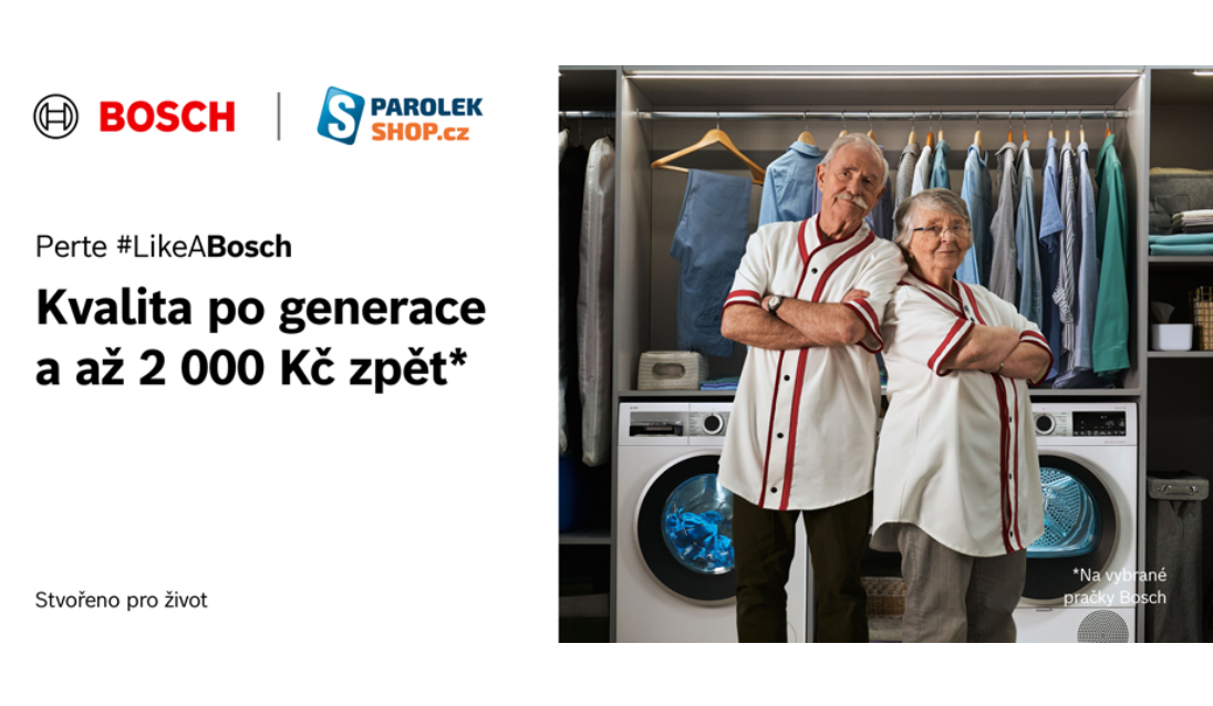 Získejte až 2 000 Kč zpět k pračkám Bosch