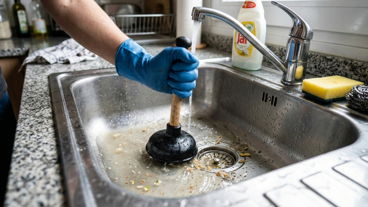 Jak vyčistit ucpaný dřez