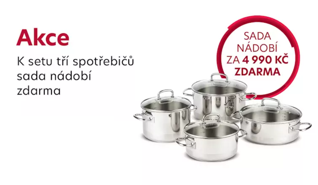 Mora - k setu tří spotřebičů sada nádobí zdarma