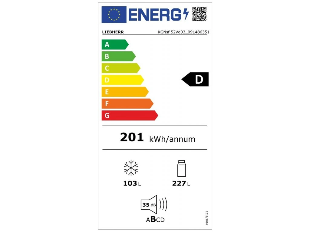 Energetický štítek lednice