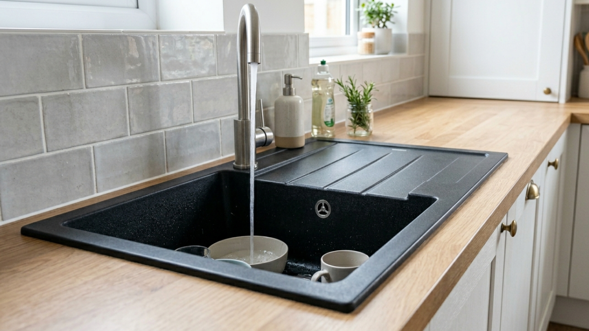 Horní montáž granitového dřezu