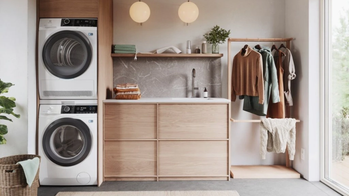 Pračka a sušička nad sebou