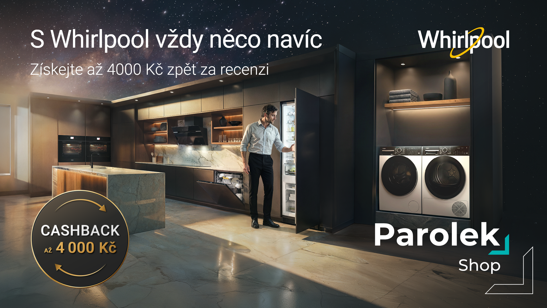 Whirlpool Cashback 2026 – získejte až 4 000 Kč zpět