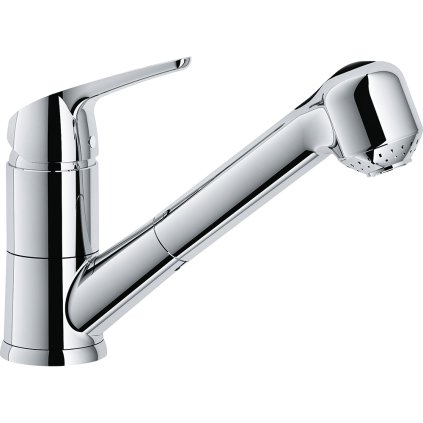 Franke S vyt. koncovkou, S regulací Sprcha/Proud Chrom dřezová baterie FN 0642 ECO