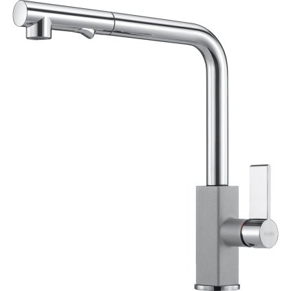 Franke S vyt. koncovkou, S regulací Sprcha/Proud Chrom/Fragranit Šedý kámen dřezová baterie FG 0392 MARIS