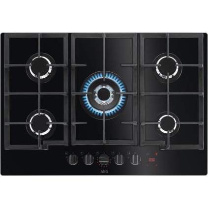 AEG Varná deska plynová 75 cm Step Power Hob2hood HKB75450NB