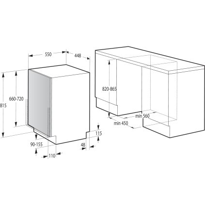 Gorenje GV520E10 Vestavná myčka nádobí 45 cm Essential
