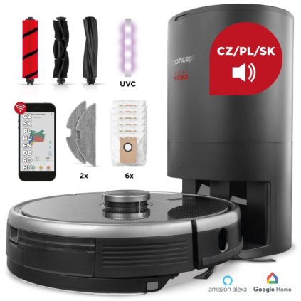 Concept VR3520n Robotický vysavač s mopem 3v1 REAL FORCE Laser Complete Clean Care UVC