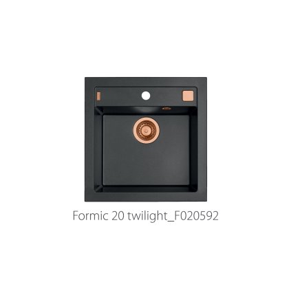 Alveus FORMIC 20/05 Twilight CUSTOM-( 520x510mm) + pop-up sifon Copper