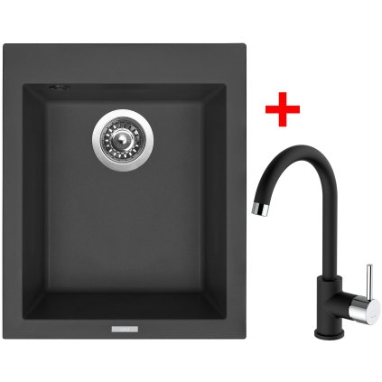 Sinks CUBE 410 Nanoblack+MIX 35 Nanoblack