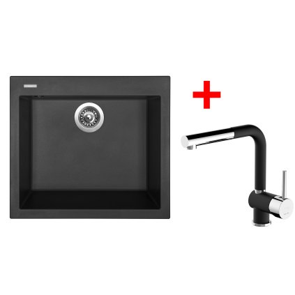 Sinks CUBE 560 Pureblack + Mix 3 P GR N6