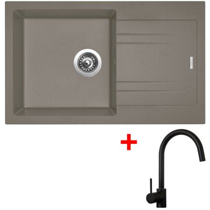 Sinks LINEA 780 Truffle + Vitalia černá matná