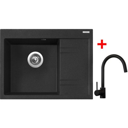 Sinks RIM 650 L Granblack + Vitalia černá matná
