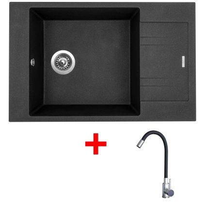 4478149 8596142054145 sinks vario 780 metalblack elasta nerez cerna