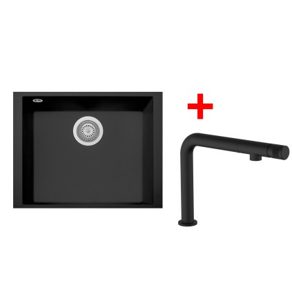 Sinks CUBE 490U Nanoblack + COMFORTA Nanoblack