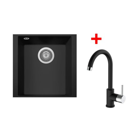 Sinks CUBE 340U Nanoblack + MIX 35 Nanoblack