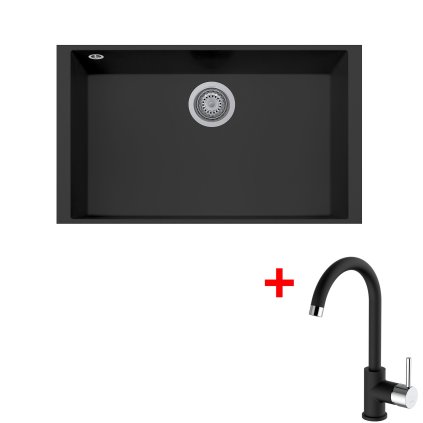 Sinks CUBE 690U Nanoblack + MIX 35 Nanoblack