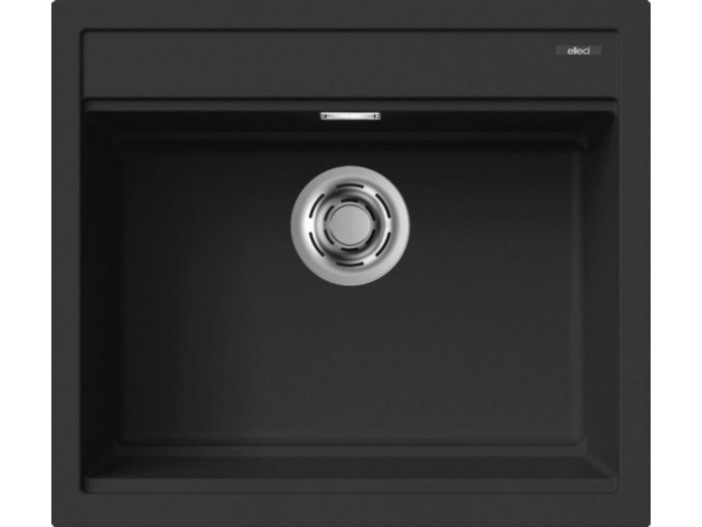 Elleci BEST-F 105 K86 FLUSH MOUNT granitový dřez, 56x50 cm, matná černá