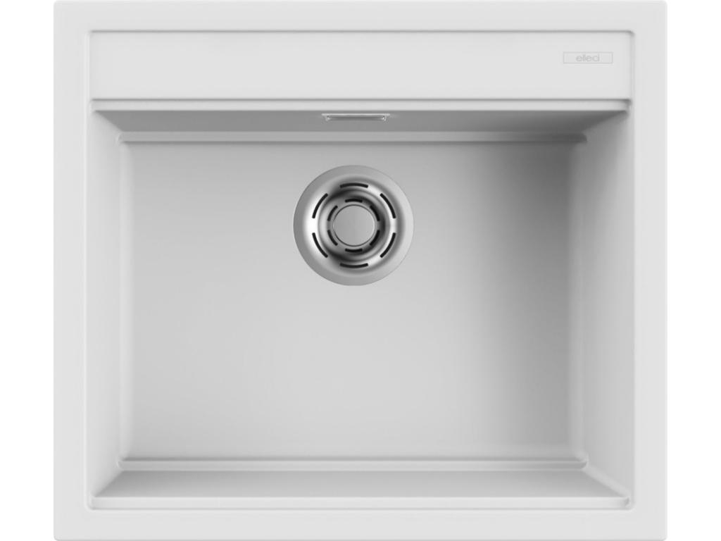 Elleci BEST-F 105 K96 FLUSH MOUNT granitový dřez, 56x50 cm, bílá