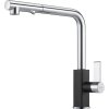 Franke S vyt. koncovkou, S regulací Sprcha/Proud  Chrom/Fragranit Onyx  dřezová baterie FG 0392 MARIS