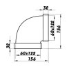 Faber 120x60 mm Koleno horizontální 90 stupňů