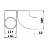 Faber 150 mm Koleno kulaté 90 stupňů