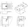 Alveus CADIT 40 beton 81 + pop up sifon 860x500x198 mm