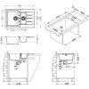 Alveus CADIT 70 beton 81 + pop up sifon 790x500x200 mm