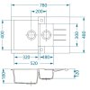 Alveus ROCK 70/04 STEEL (780x480mm)+ pop- up sifon F