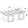 Sinks JAZZ 900 4x15 l + 3x7 l