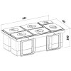 Sinks JAZZ 900 5x15 l + 1x7 l