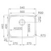 Sinks BELÉM 540 V 0,8mm spodní leštěný