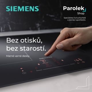 ✨ Bez otisků. Bez starostí. ✨ Matné varné desky Siemens = čistý design a minimum údržby. ✔️ Méně otisků ✔️ Snadné čištění...