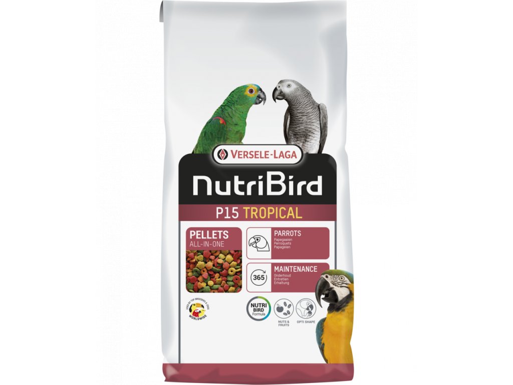 Granulátum nagy papagájoknak Versele-Laga Nutribird P15 Tropical 10kg