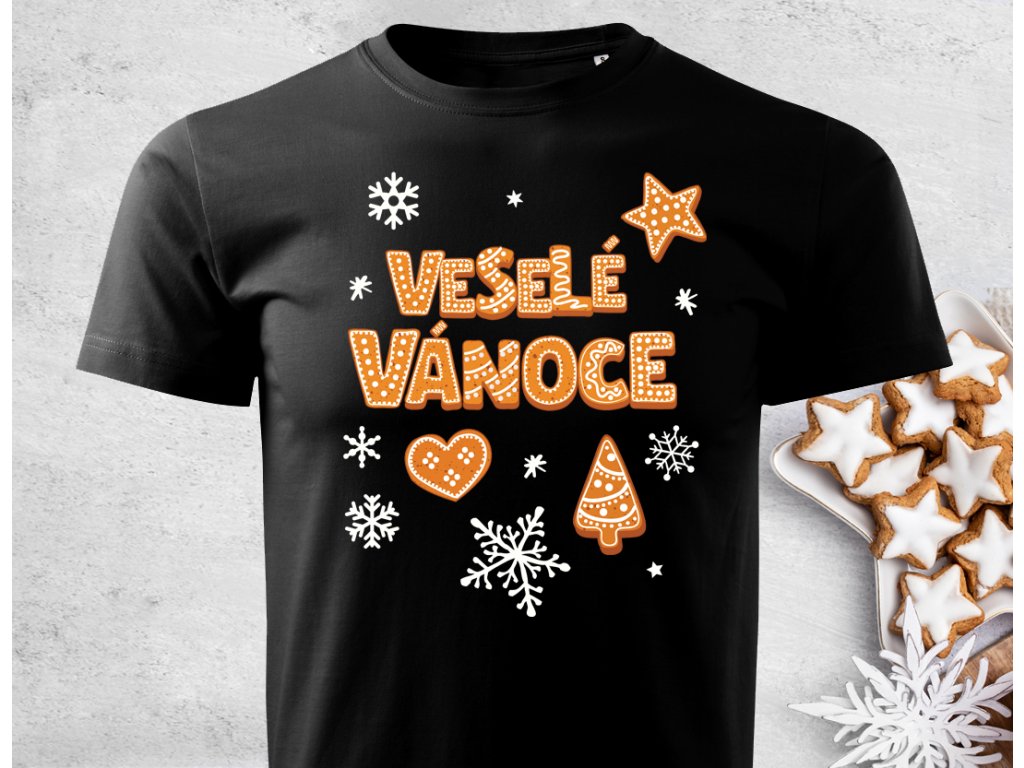 Perníčkový nápis - Tričko UNISEX černá vel. 2XL