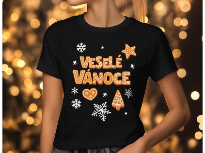 Perníčkový nápis - Dámské triko černé BC