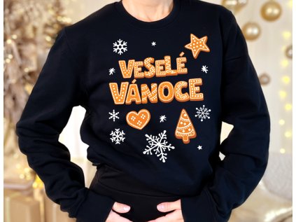 Perníčkový nápis - Mikina Unisex BIO černá