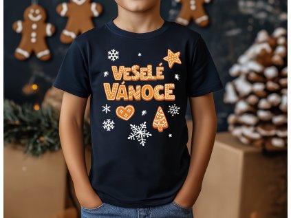 Perníčkový nápis - Dětské triko černé BC