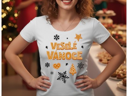 Perníčkový nápis - Dámské triko bílé ST