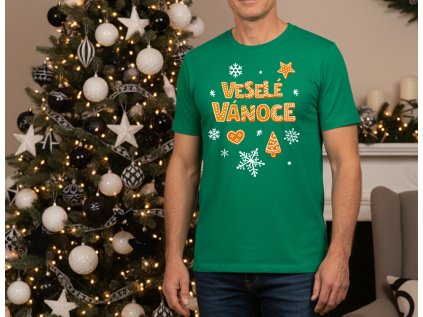 Perníčkový nápis - pánské tričko zelené vel. M