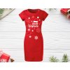 Čepička Veselé Vánoce - Červené tričkové šaty
