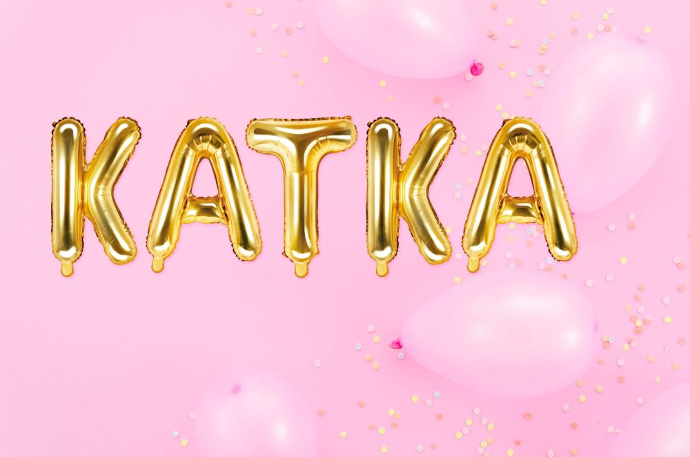 Zlaté balónky s písmeny Katka