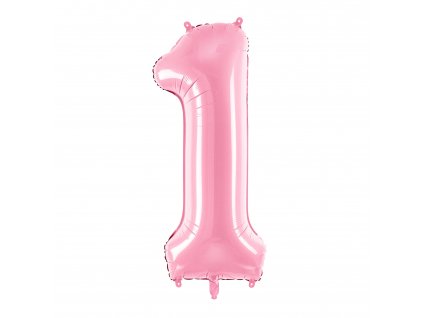 balonek cislo 1 ruzovy pastel 86cm FB1P 1 081 01