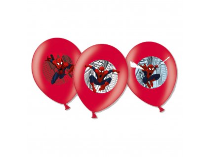 balonky spiderman cervene 27,5cm 6ks 999241