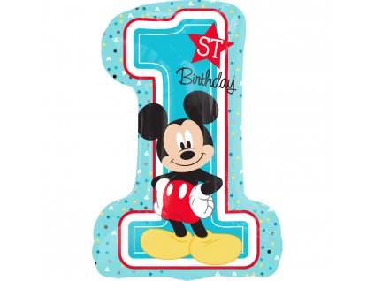 foliovy balonek Mickey Mouse 1 narozneniny 48x71cm 3434301